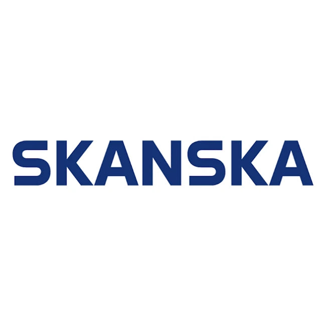 Skanska logo in blue on a white background