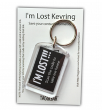 Load image into Gallery viewer, I&#39;m Lost Keyring Black