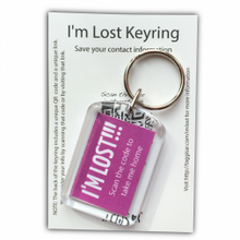 Load image into Gallery viewer, I&#39;m Lost Keyring Pink